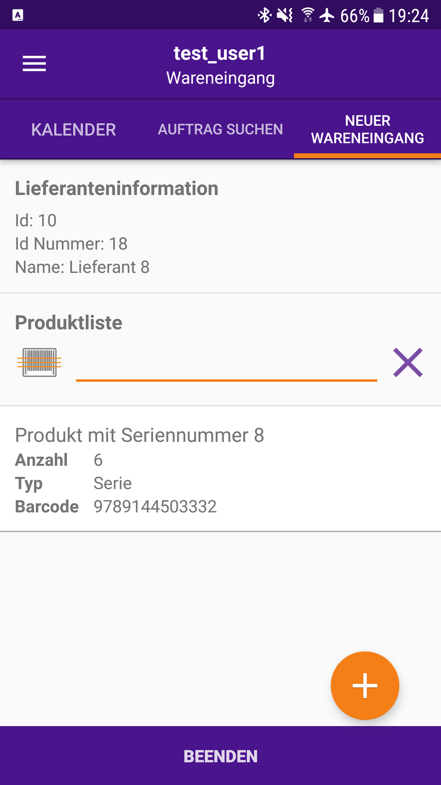 Produkt mit Seriennummer