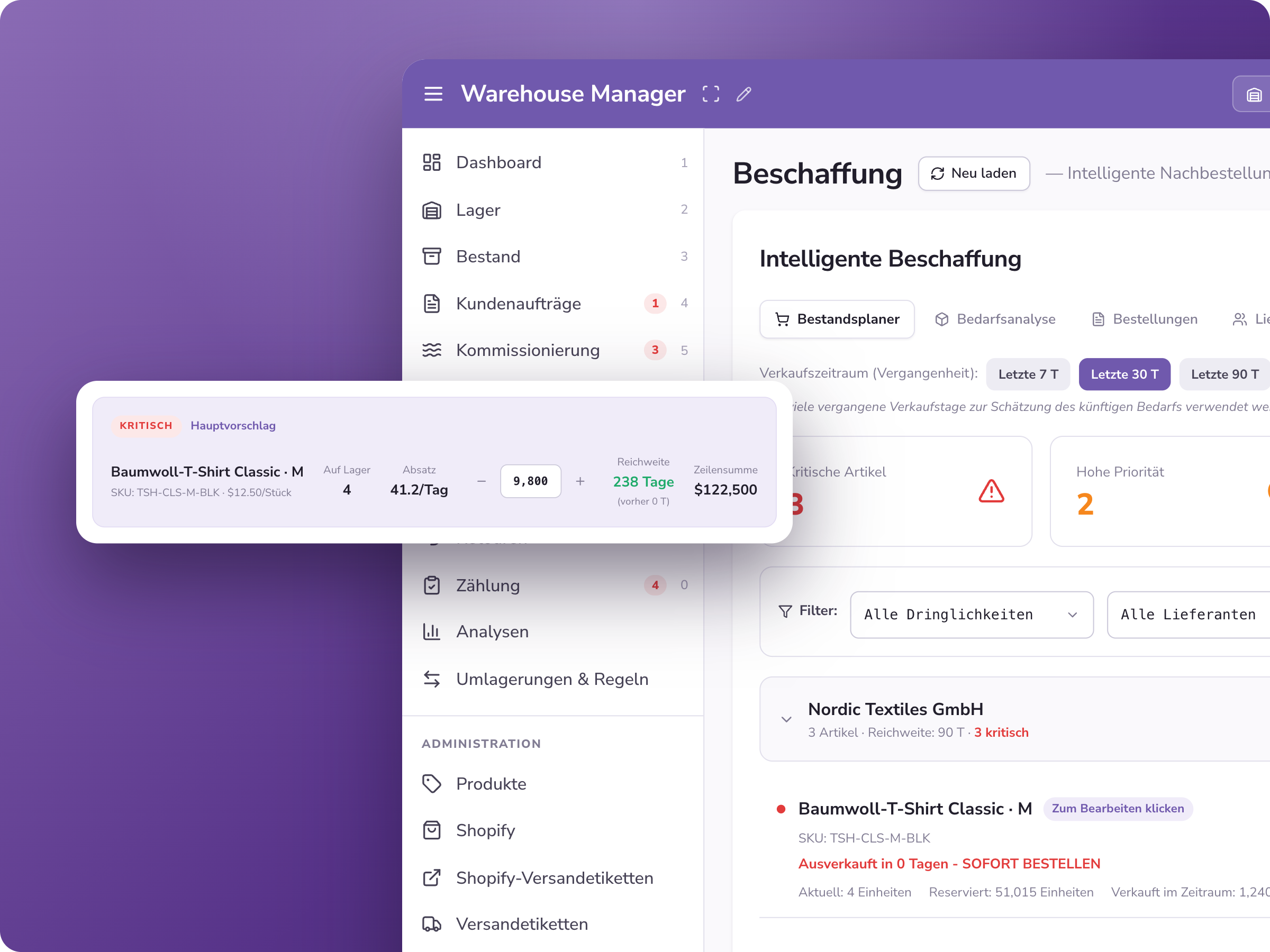 Nachschub-Workflow in PULPO WMS