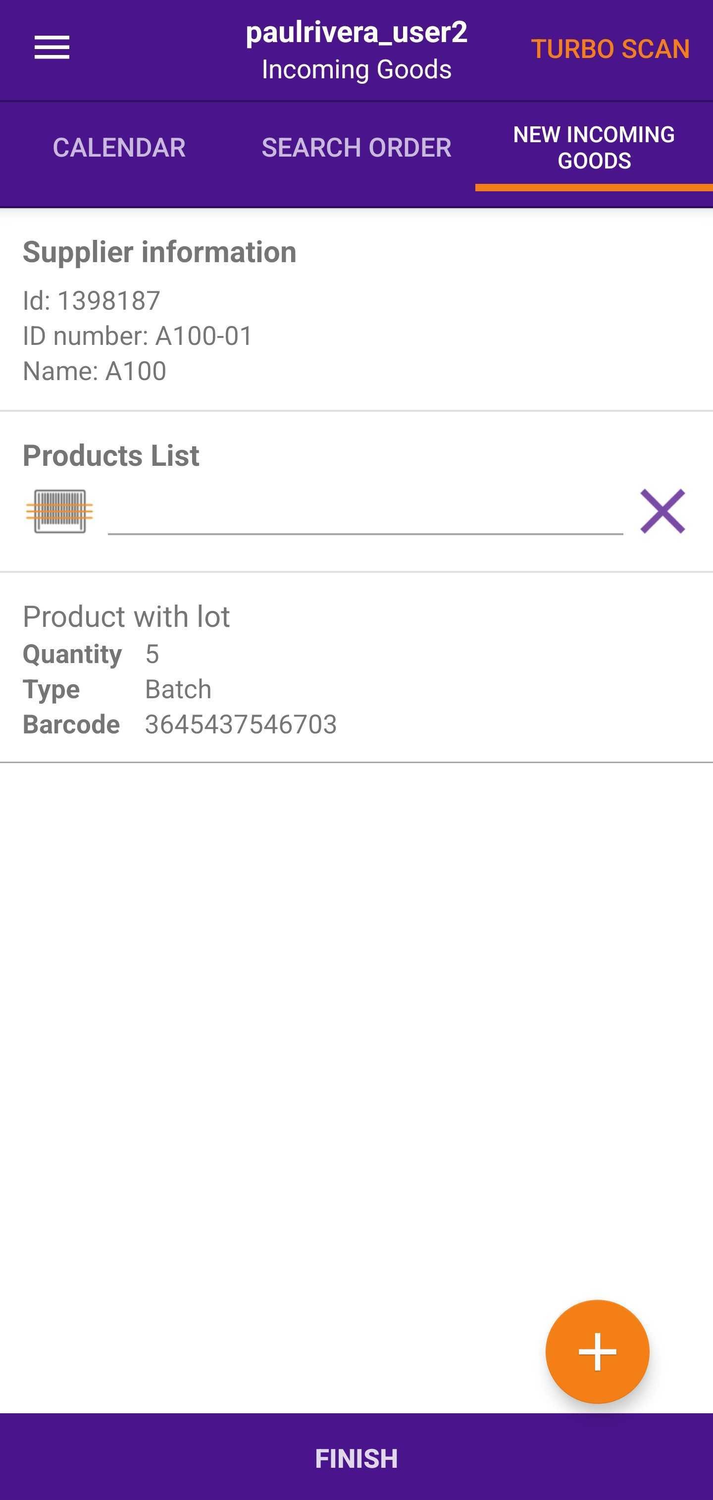 Batch products PULPO WMS