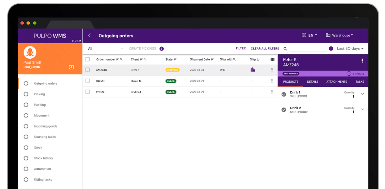 VCE CARMA and PULPO Warehouse Management System